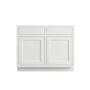 Inset Origami White RTA 39-42"W x 34.5"H x 25"D 2-Size Double Drawers Base Cabinet with 2 Doors