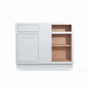Inset Origami White RTA 40-46"W x 34.5"H x 25"D 3-Size Blind Corner Base Cabinet with 1 Door, 1 Drawer and 1 Shelf