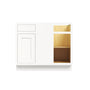 Inset Origami White RTA 40-46"W x 34.5"H x 25"D 3-Size Blind Corner Base Cabinet with 1 Door, 1 Drawer and 1 Shelf