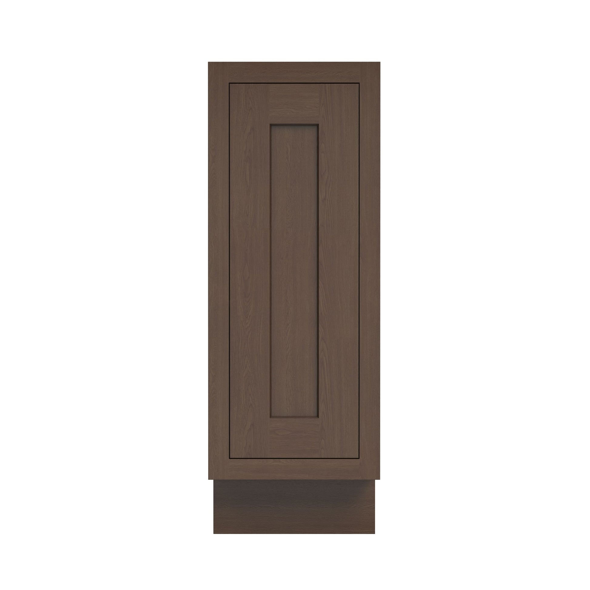 Inset Truffle Brown RTA 12-21"W x 34.5"H x 25"D 4-Size Full Height Single Door Base Cabinet