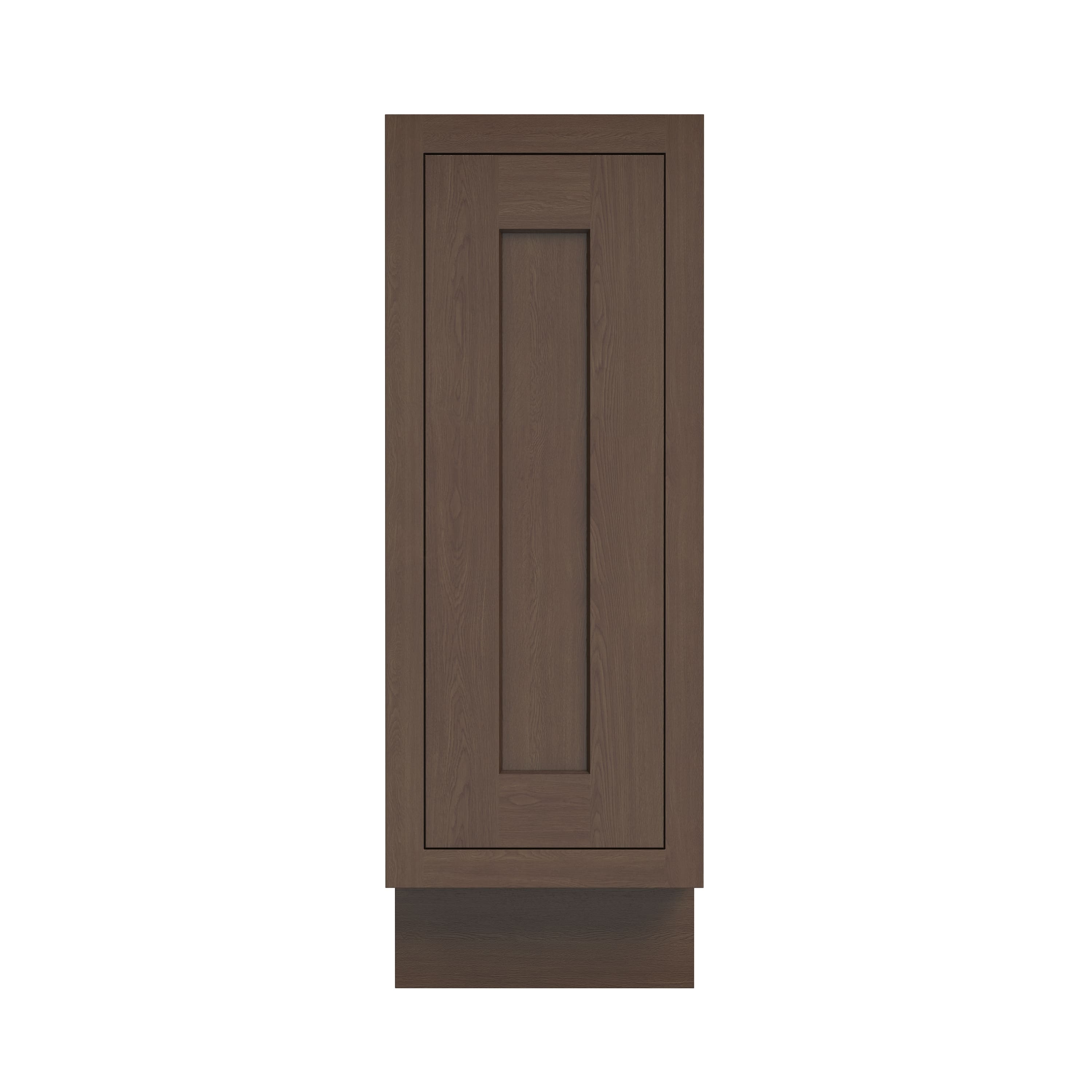 Inset Truffle Brown RTA 12-21"W x 34.5"H x 25"D 4-Size Full Height Single Door Base Cabinet