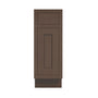 Inset Truffle Brown RTA 12-21"W x 34.5"H x 25"D 4-Size Single Drawer Base Cabinet with 1 Door