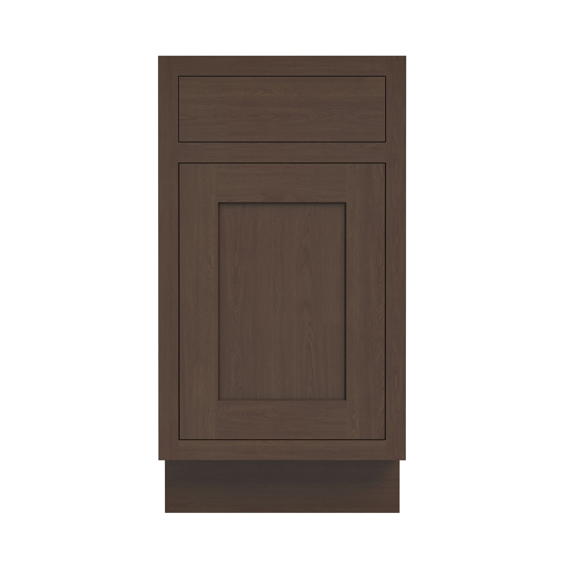 Inset Truffle Brown RTA 18"W x 34.5"H x 25"D Base Waste Basket Cabinet with 2 Bins