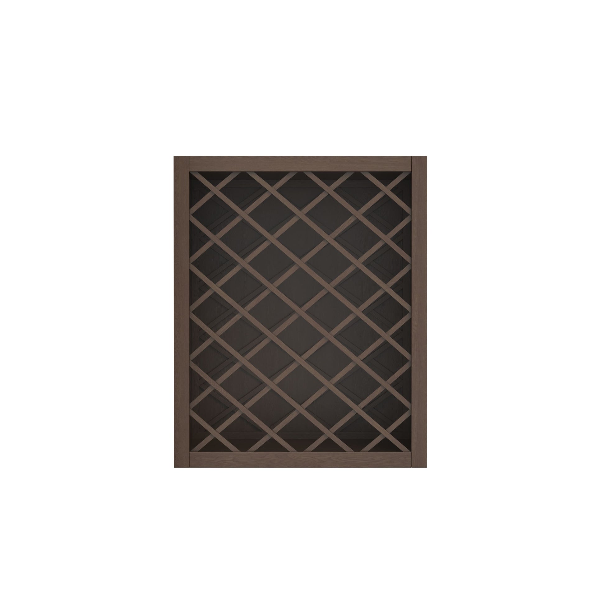 Inset Truffle Brown RTA 24-36"W x 15-30"H x 13.5"D 5-Size Diamond Lattice Wine Grid Wall Rack Cabinet