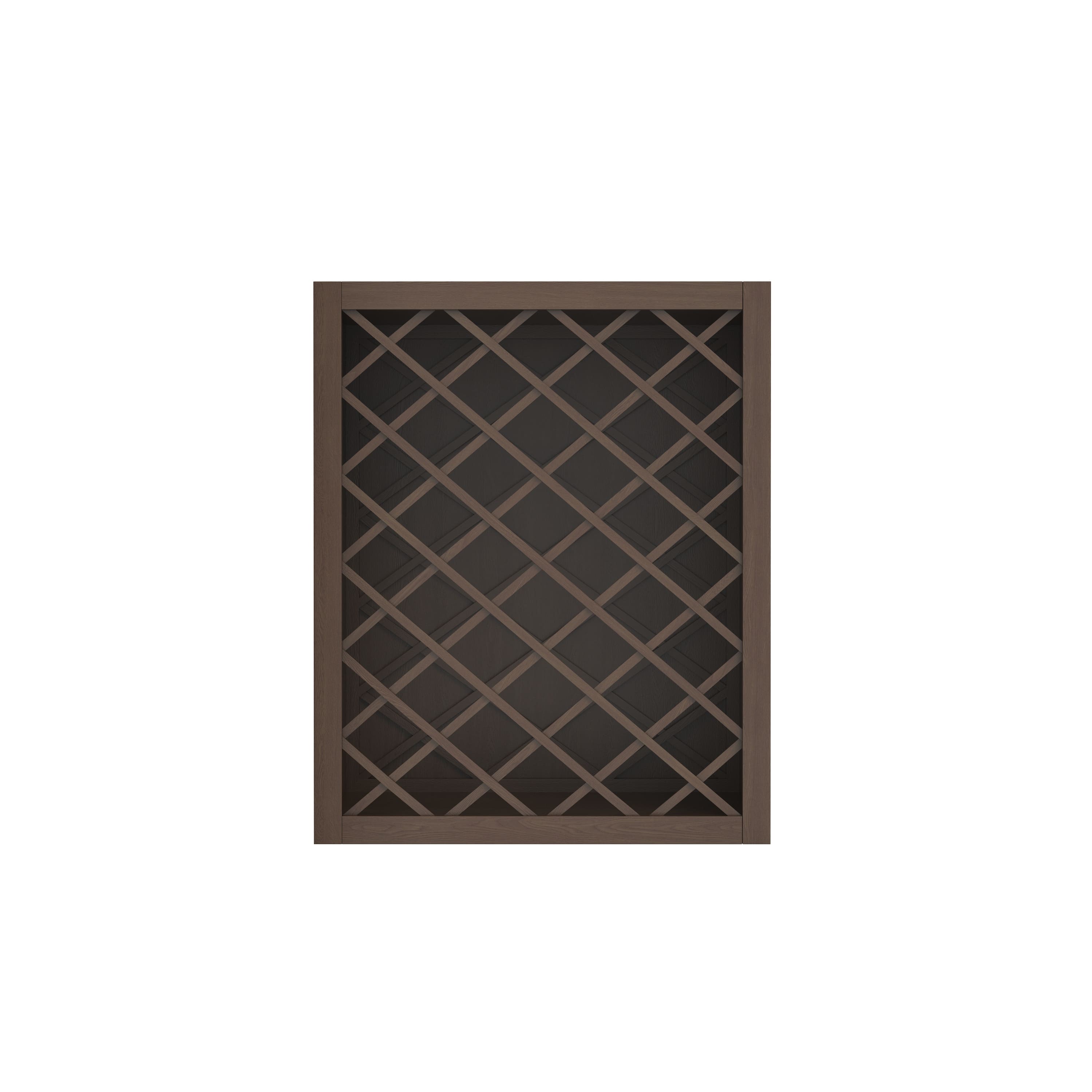 Inset Truffle Brown RTA 24-36"W x 15-30"H x 13.5"D 5-Size Diamond Lattice Wine Grid Wall Rack Cabinet