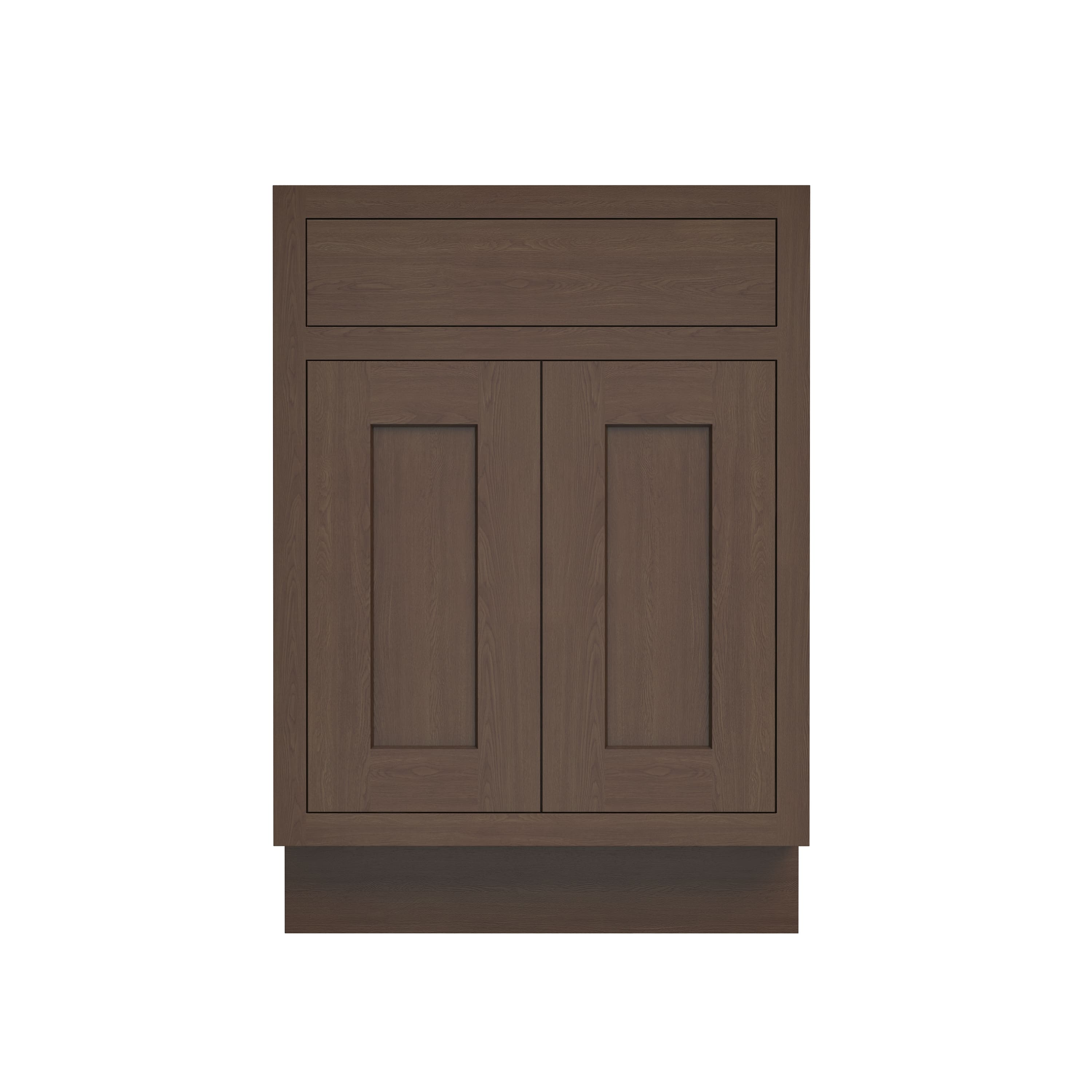Inset Truffle Brown RTA 24-36"W x 34.5"H x 25"D 5-Size Single Drawer Base Cabinet with 2 Doors