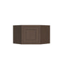 Inset Truffle Brown RTA 25.5"W x 18-42"H x 13.5"D 4-Size Diagonal Corner Wall Cabinet with 2-3 Shelves