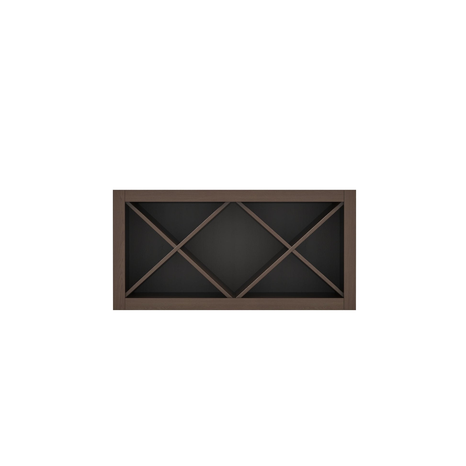 Inset Truffle Brown RTA 30-36"W x 15-18"H x 13.5"D 4-Size X-Shaped Wine Grid Wall Rack Cabinet