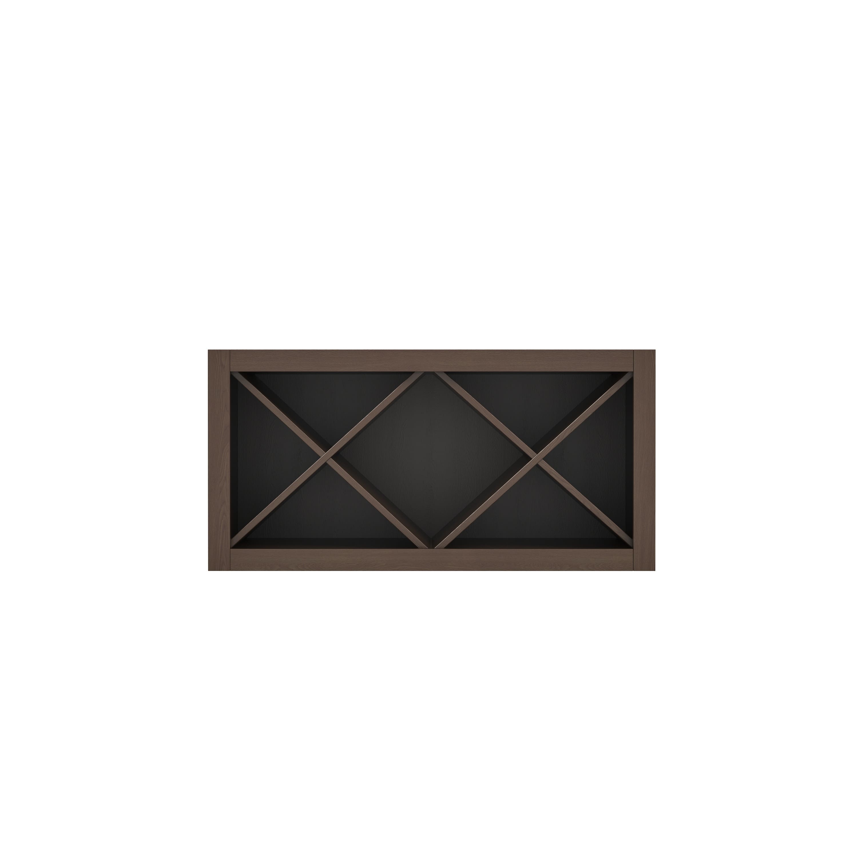 Inset Truffle Brown RTA 30-36"W x 15-18"H x 13.5"D 4-Size X-Shaped Wine Grid Wall Rack Cabinet