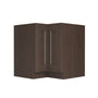 Inset Truffle Brown RTA 34-37"W x 34.5"H x 25"D 2-Size Lazy Susan Base Cabinet with Pull-out Shelf and Bi-fold Door