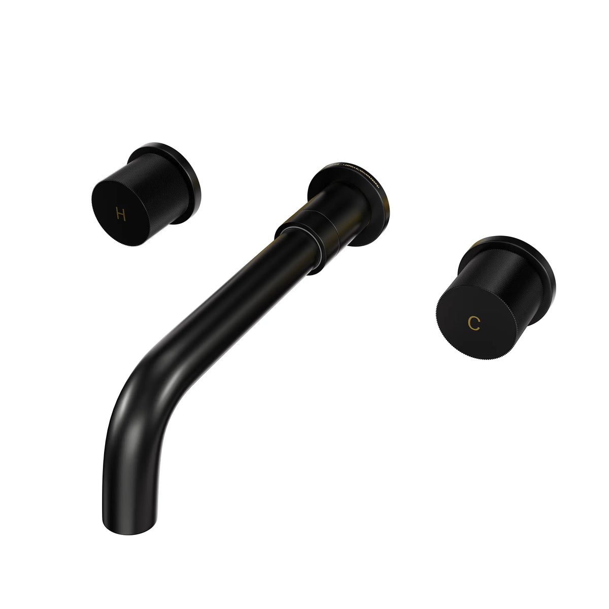 Matte Black 2-Handle Wall-Mounted Bathroom Basin Faucet with 360° Swivel Spout