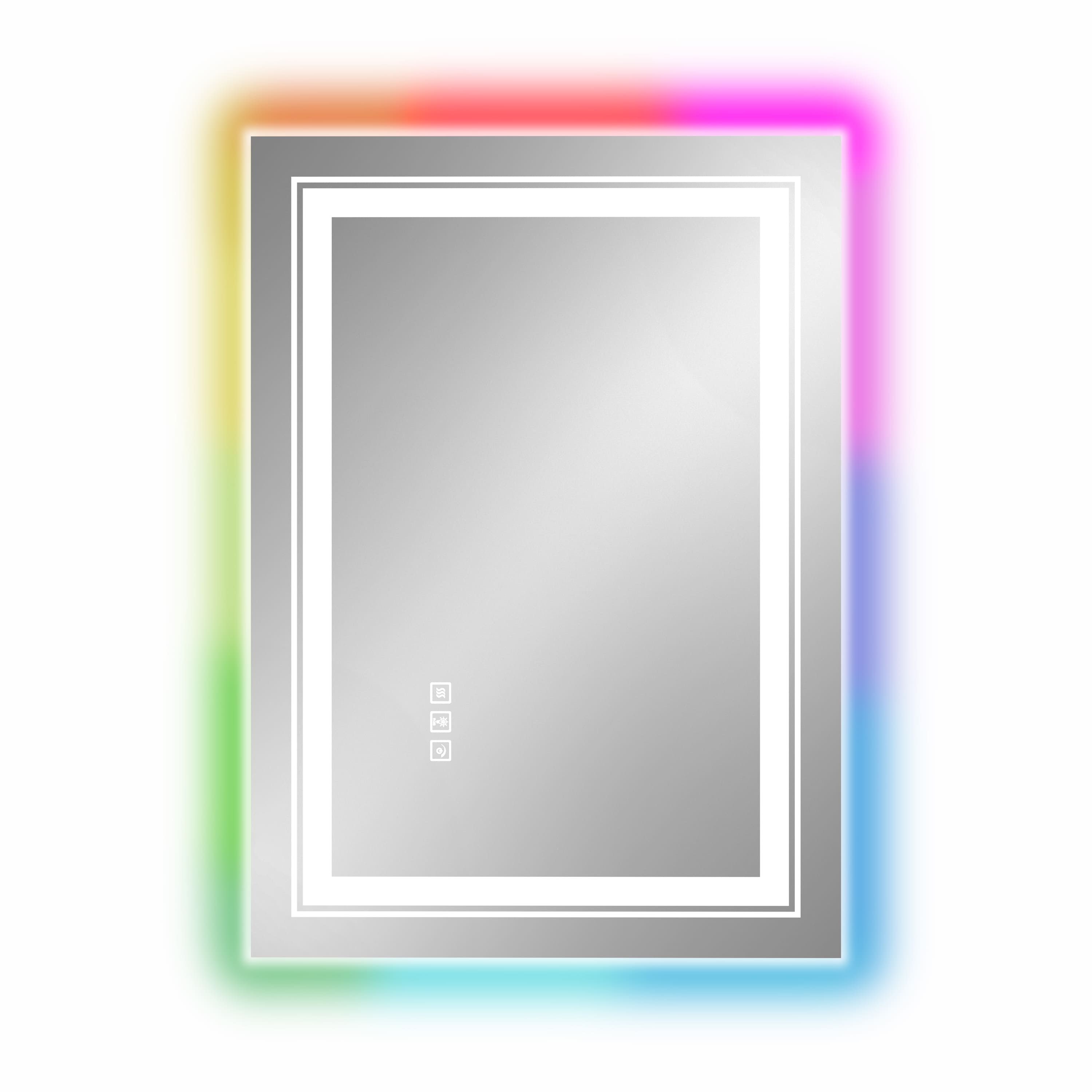 RGB Smart Control Backlit Bathroom Mirror with Dimmable Touch, Anti Fog