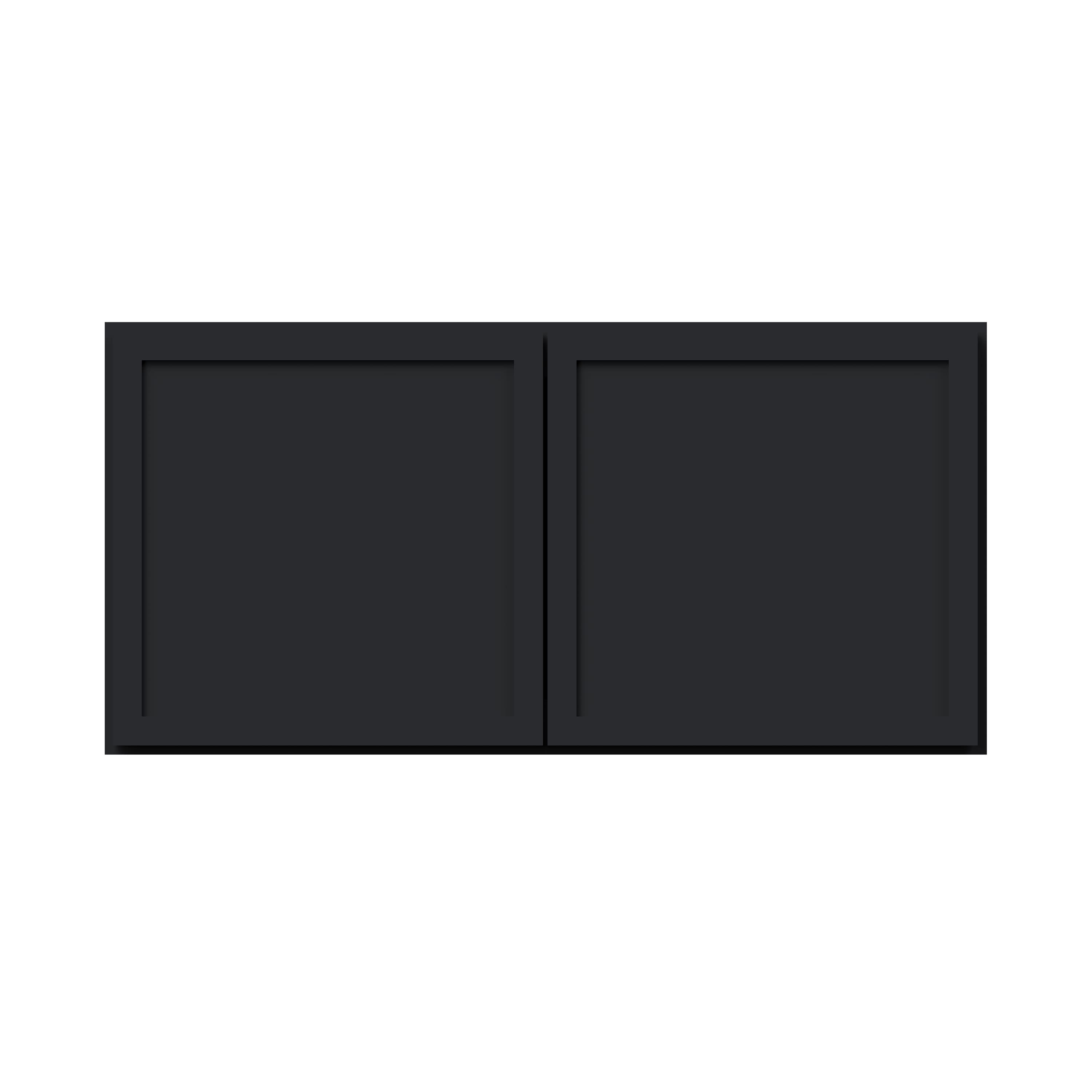Slim Ebony Black Shaker RTA 24"-36"W x 12"-24"H x 12"D 17-Size Short Wall Cabinet with 2 Doors