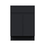 Slim Ebony Black Shaker RTA 24"/27"/30"W x 34.5"H x 24"D Standard Base Cabinet with 1 Drawer and 2 Doors