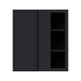 Slim Ebony Black Shaker RTA 27"W x 30"/36"/42"H x 12"D Standard Corner Wall Cabinet with Shelves