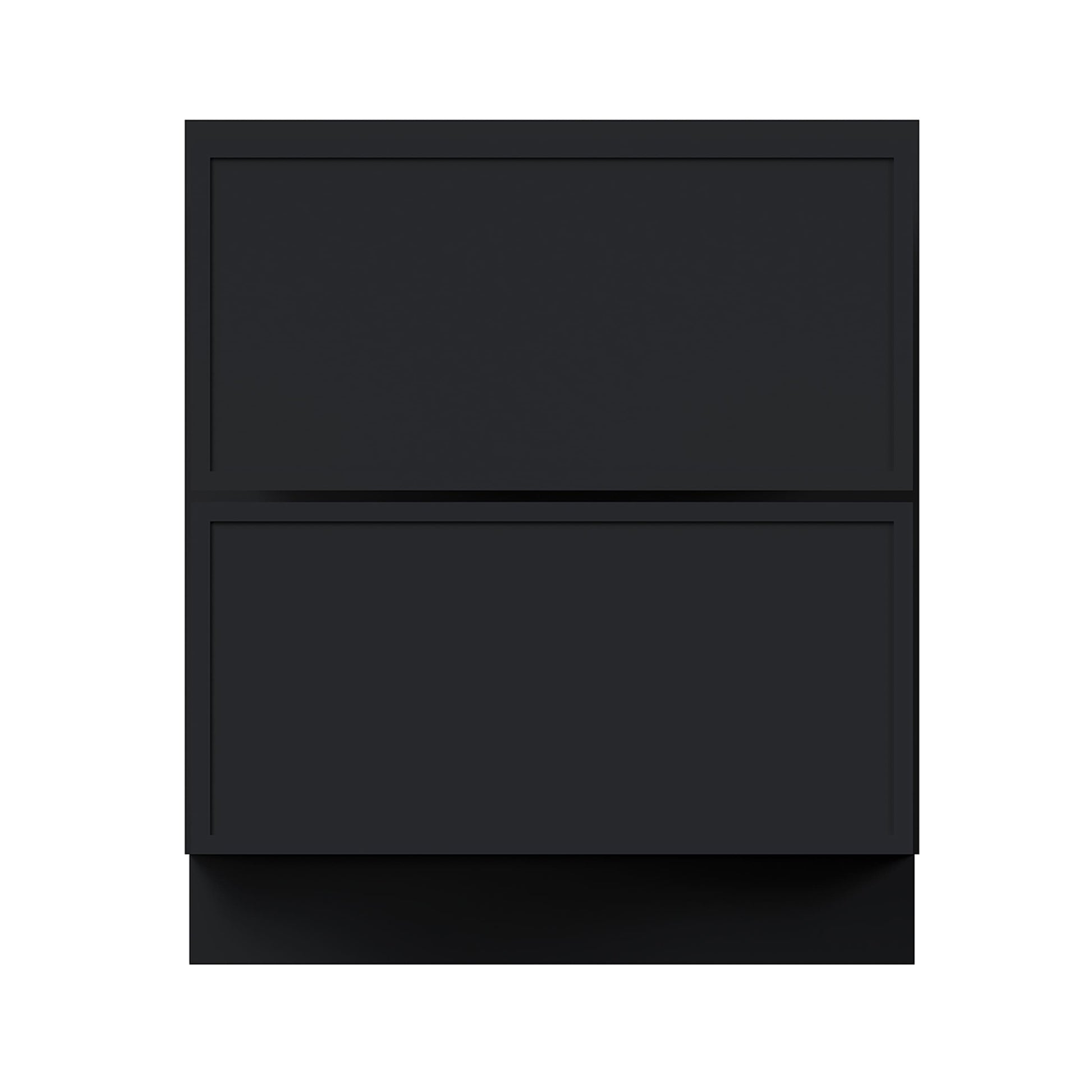 Slim Ebony Black Shaker RTA 30"/33"/36"W x 34.5"H x 24"D Drawer Base Cabinet with 2 Drawers