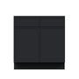 Slim Ebony Black Shaker RTA 33"/36"/39"/42"W x 34.5"H x 24"D Standard Base Cabinet with 2 Drawers and 2 Doors