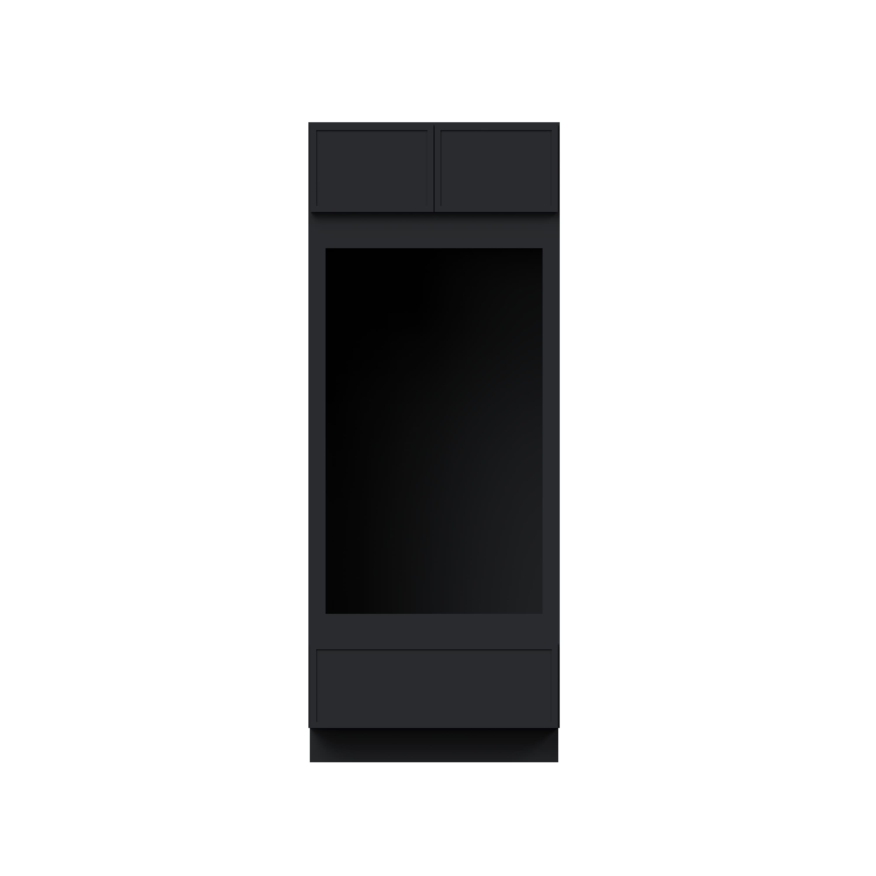 Slim Ebony Black Shaker RTA 33"W x 84"/90"/96"H x 27"D Double Oven Cabinet with 1 Drawer and 2 Doors