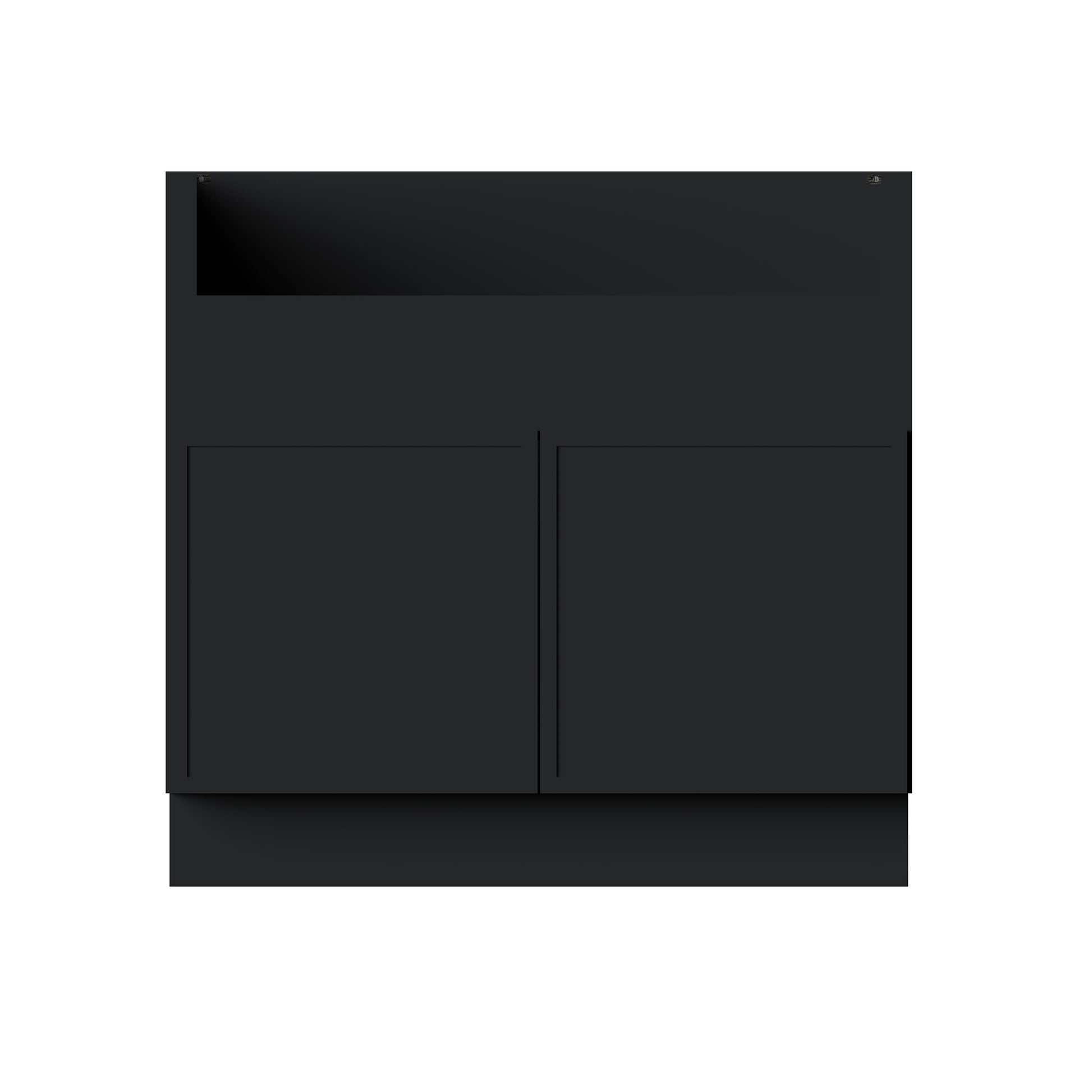 Slim Ebony Black Shaker RTA 36"W x 34.5"H x 24"D Farm Sink Base Cabinet with 2 Doors