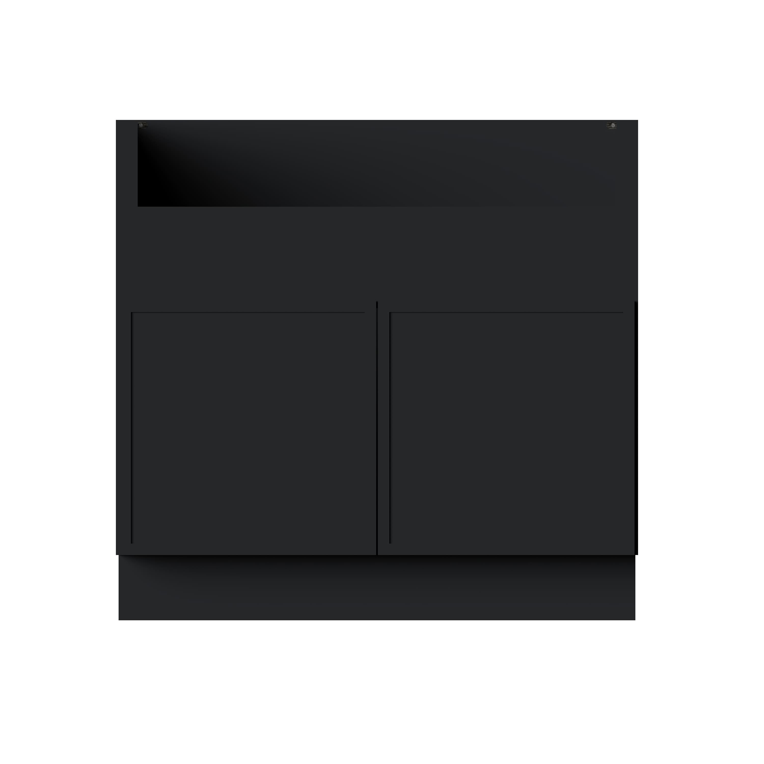 Slim Ebony Black Shaker RTA 36"W x 34.5"H x 24"D Farm Sink Base Cabinet with 2 Doors