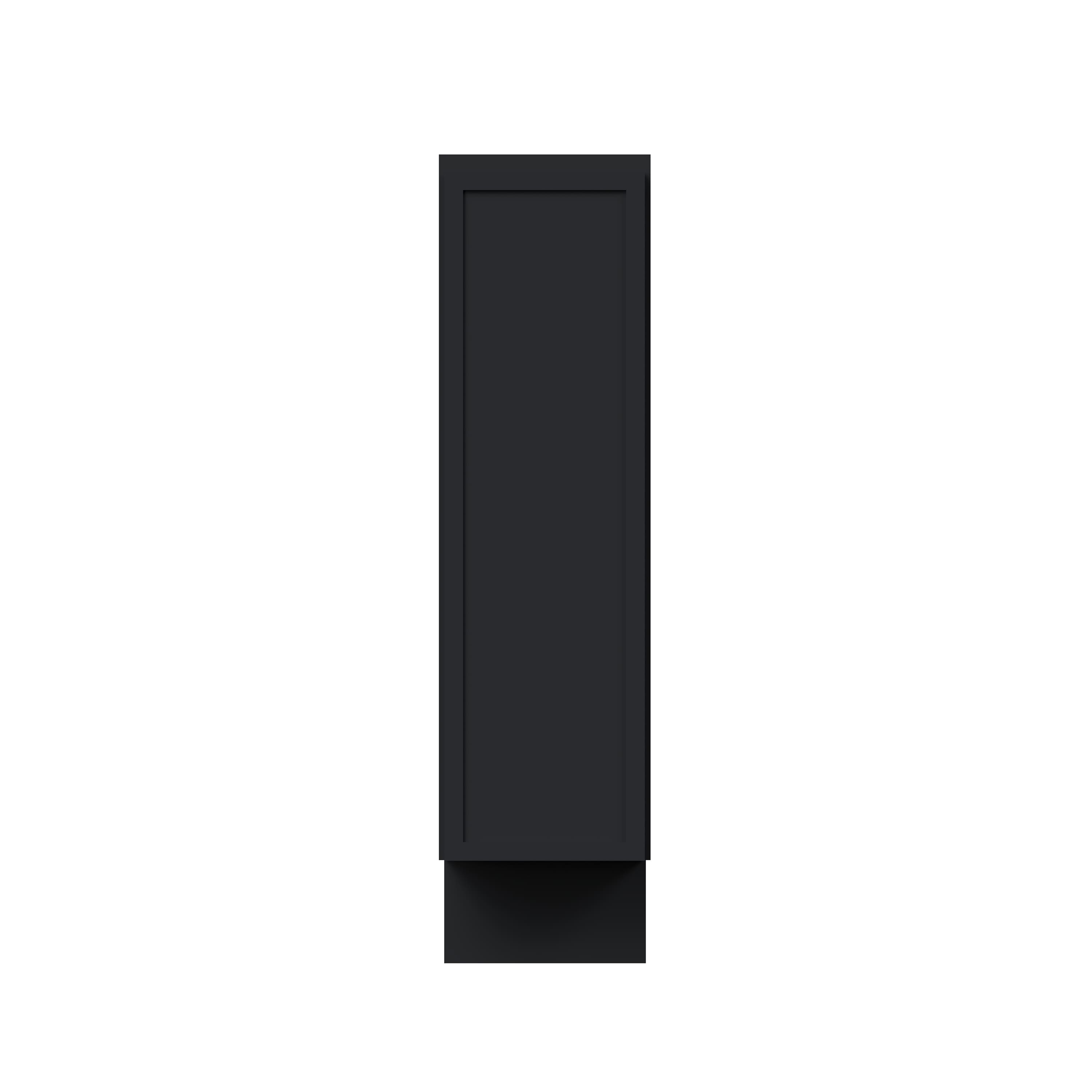 Slim Ebony Black Shaker RTA 9"/18"/21"W x 34.5"H x 24"D Full Height Door Base Cabinet with Single Door