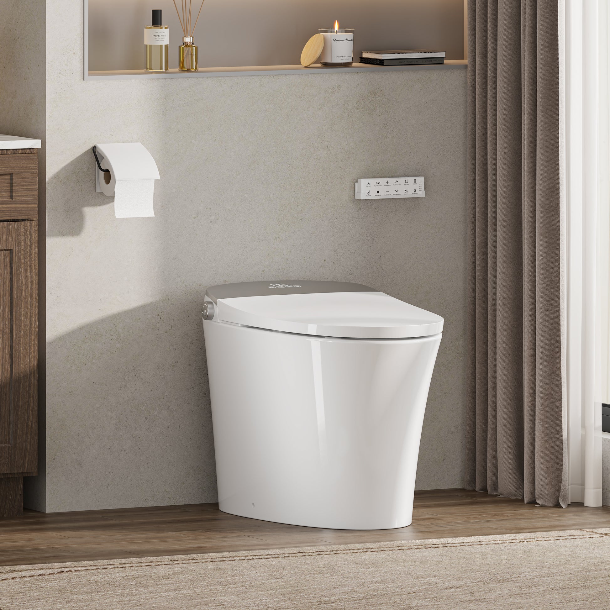 Chair Height Smart Toilet with Auto Flush & Auto Open/Close, MaP 1000g Powerful Flush