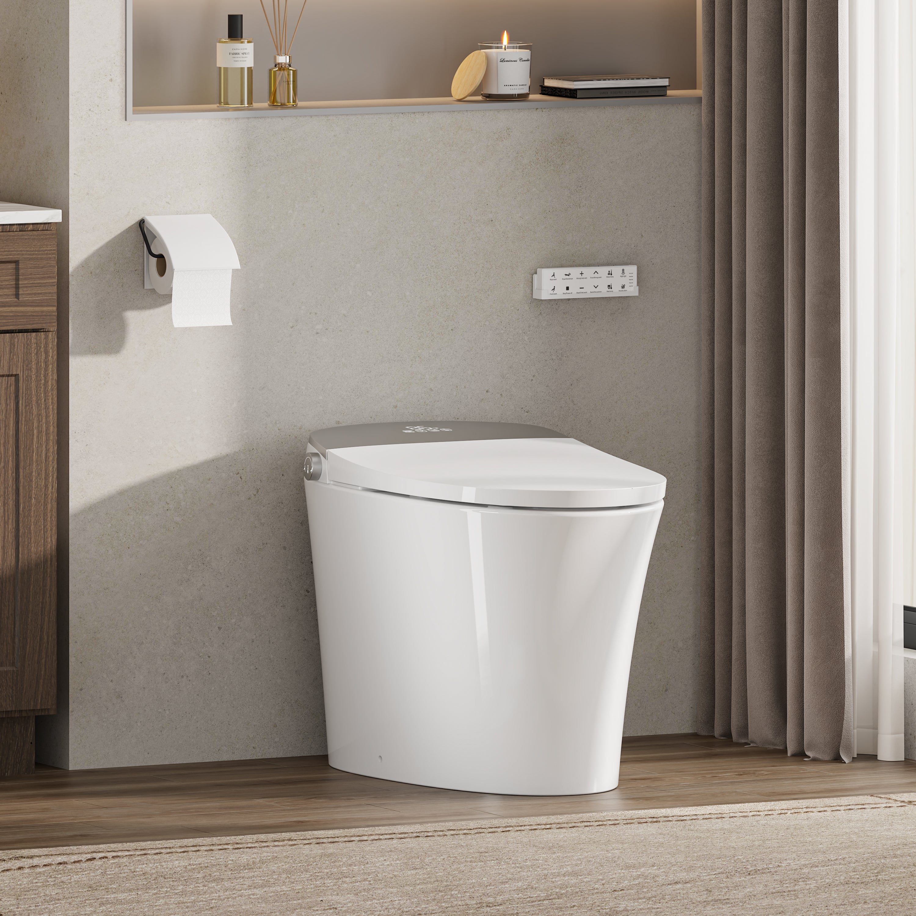 Chair Height Smart Toilet with Auto Flush & Auto Open/Close, MaP 1000g Powerful Flush