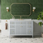 30"/36"/48" Freestanding Single Sink Bathroom Vanity with Solid Wood Construction & Marble Top