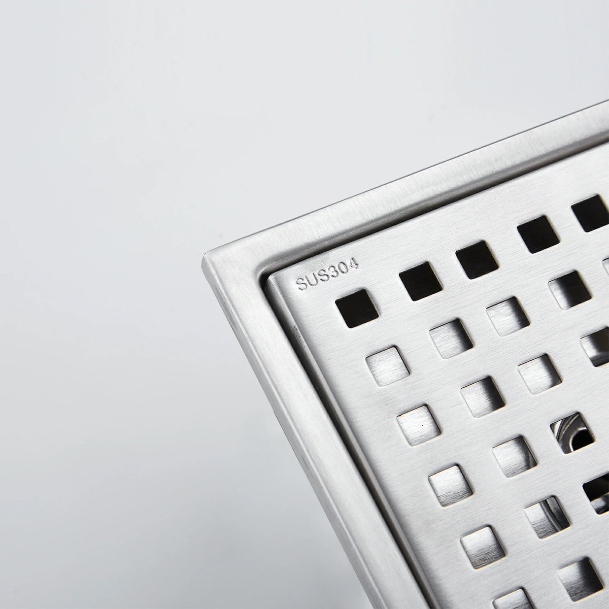 Square Stainless Steel Shower Drain Cover with Grid Design