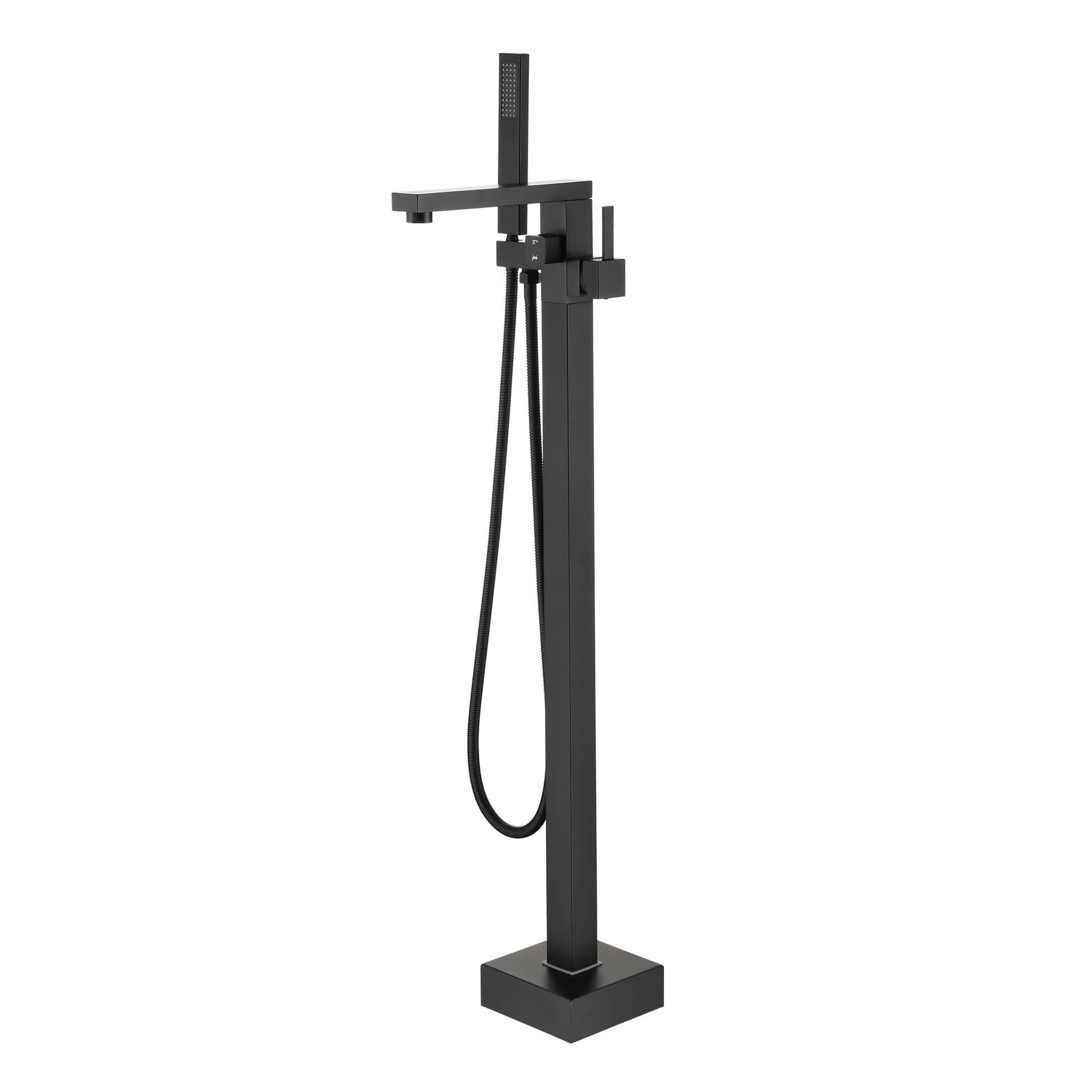 Single-Handle Floor-Mounted Bathtub Faucet High Flow Bathroom Tub Filler with Hand Shower
