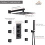12" Thermostatic Complete Shower System with Rough-in Valve & 6 Body Jets