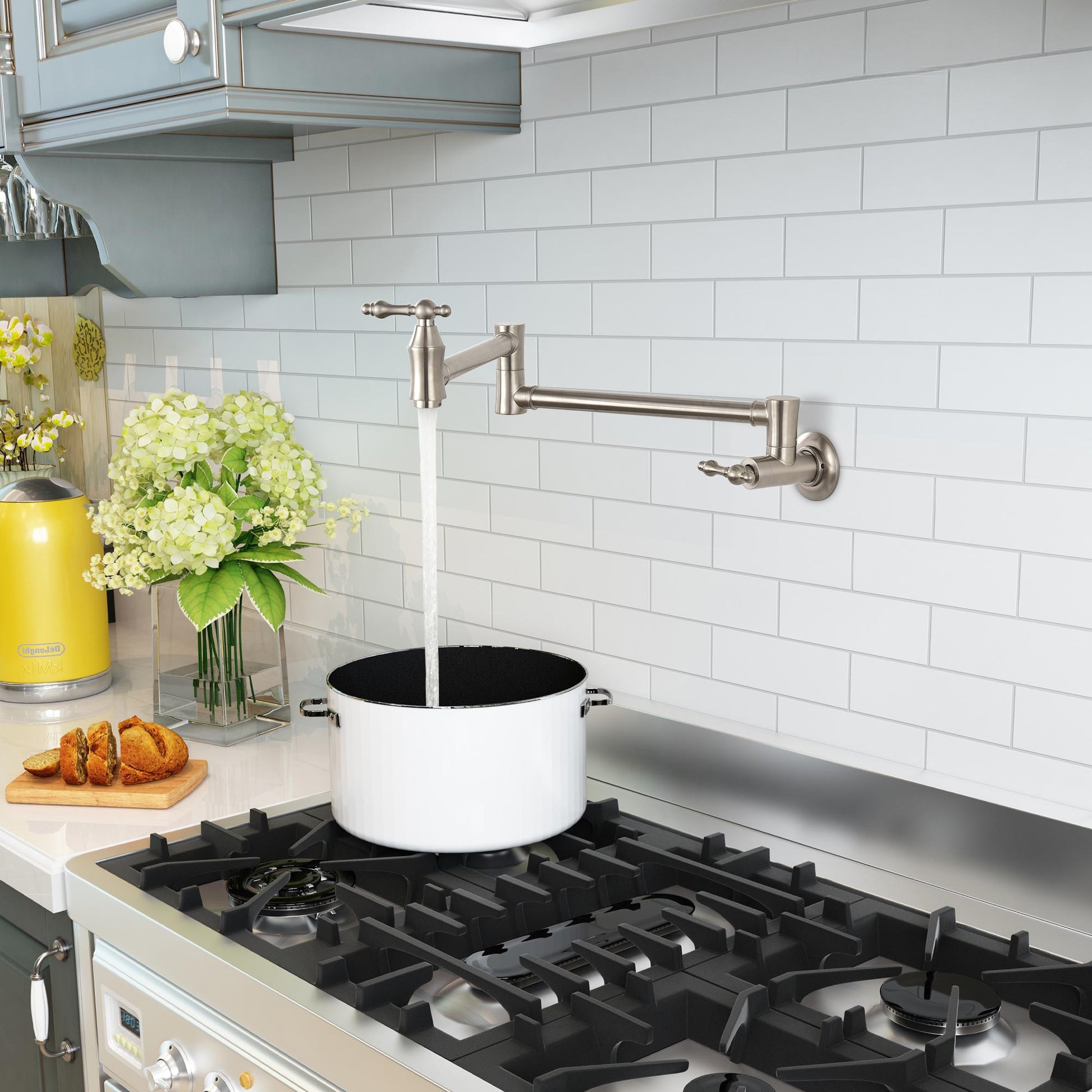 Retro Solid Brass Folding Kitchen Faucet with Aerated High-Flow Water
