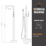 CASAINC Freestanding Bathroom Bathtub Faucet with Hand Shower