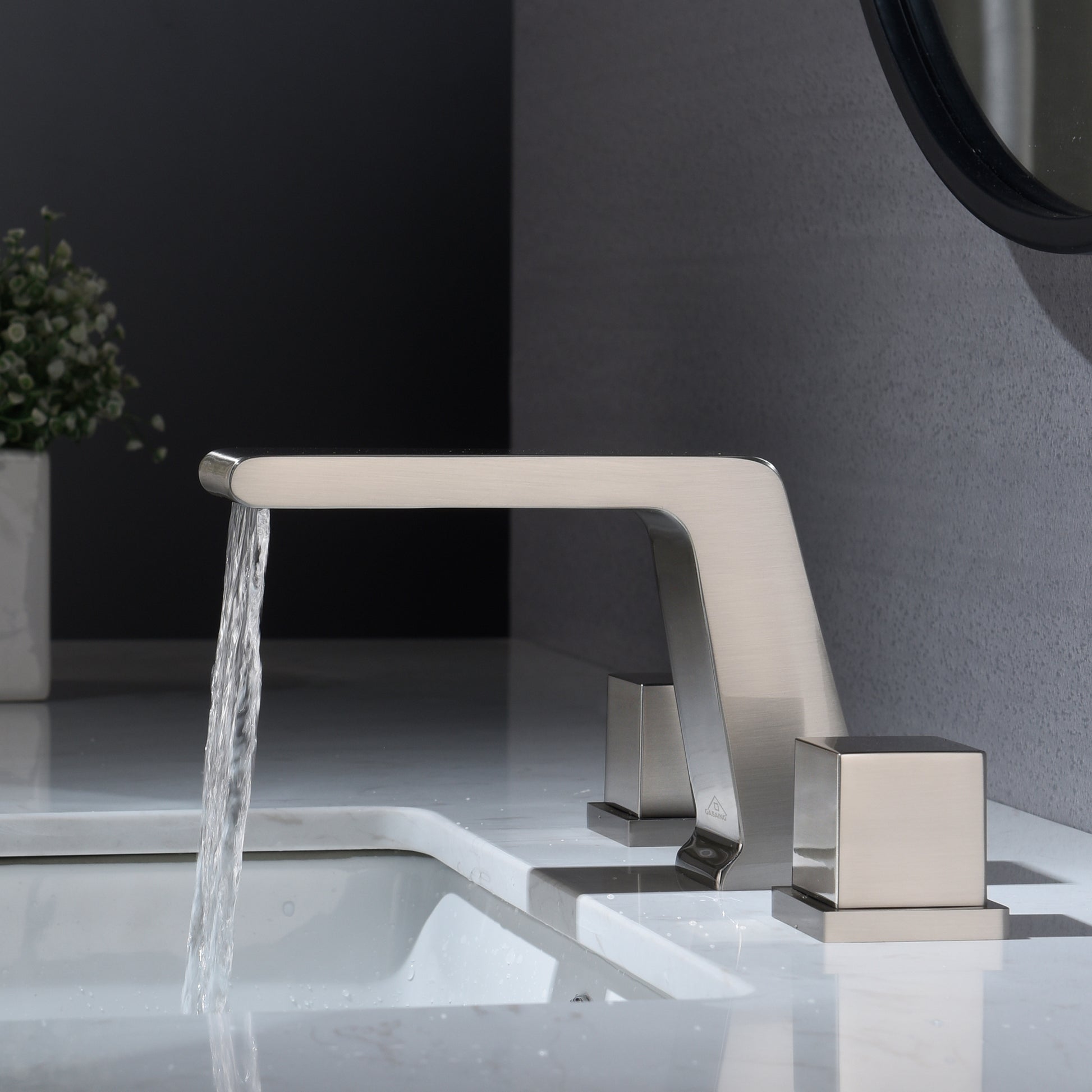 3-Hole Deck-Mounted Waterfall Basin Faucet Bathroom Sink Faucet