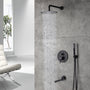 10" Wall Mount Rain Shower Head System with Handheld & Tub Faucet