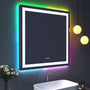 Tempered RGB LED Bathroom Mirror with Smart Controls & Anti-Fog