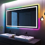 Tempered RGB LED Bathroom Mirror with Smart Controls & Anti-Fog