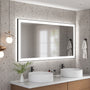 Tempered Glass LED Mirror with Aluminum Frame for Bathroom Vanity