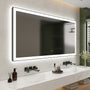 Tempered Glass LED Mirror with Aluminum Frame for Bathroom Vanity