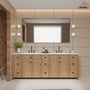 Wall-Mounted Vanity Mirror with Matte Black Metal Frame