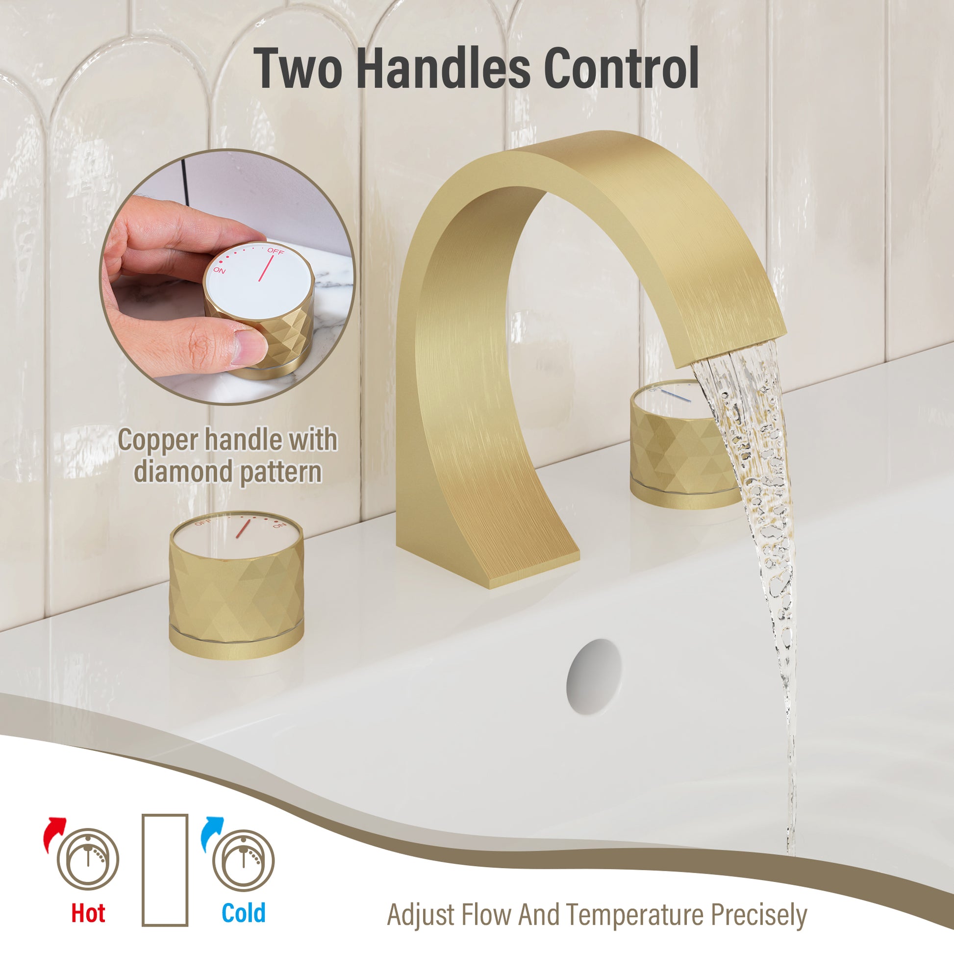 Modern Design 2-Handle Centerset Bathroom Faucet with Pop-up Drain