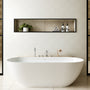 C-Shaped Curved Design 3-Handle Roman Bathtub Faucet with Hand Shower