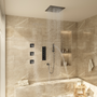 16" Ceiling-Mount 4-Way Shower System with LED Display and Music Player