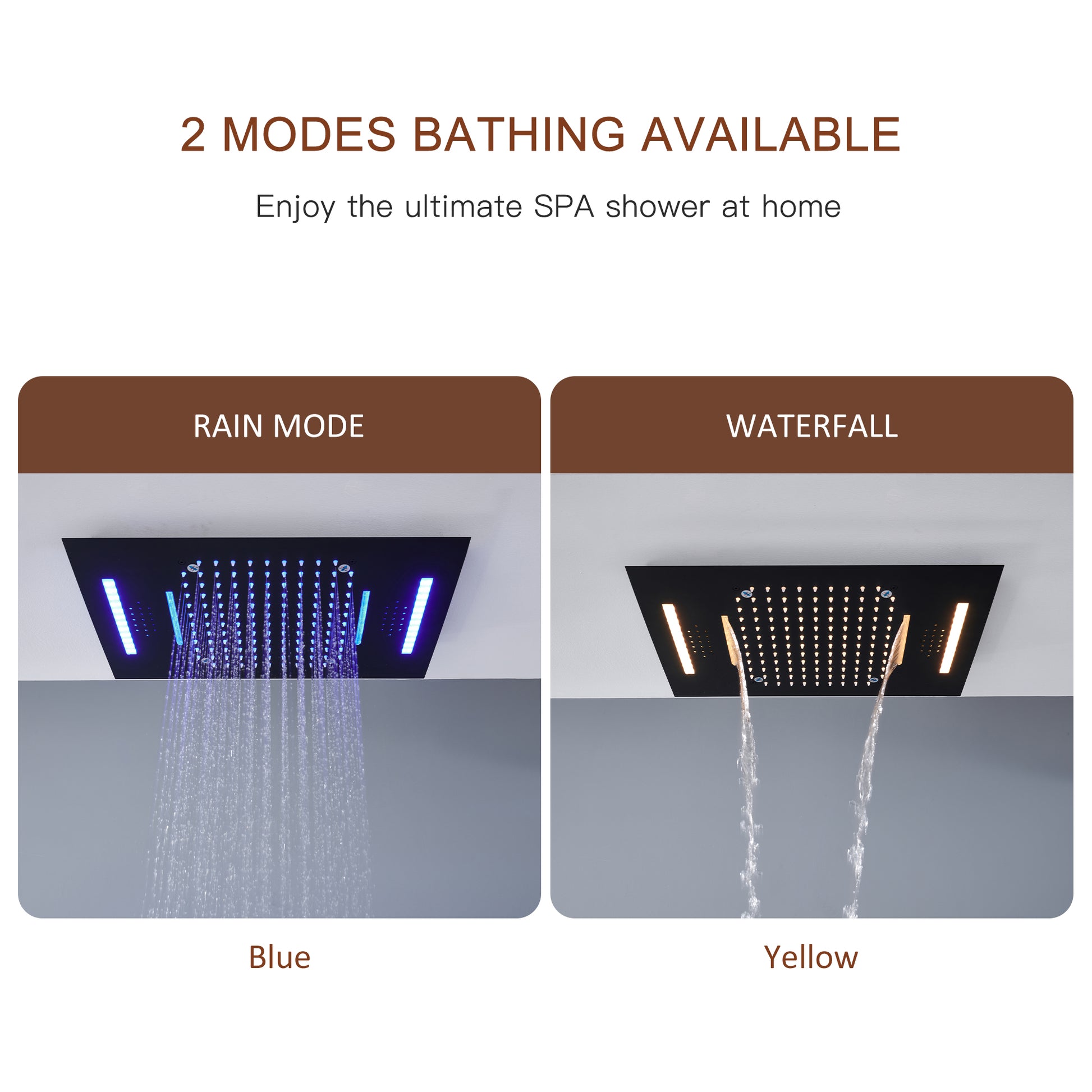 Deluxe 4-Function Thermostatic Shower System with LED Lighting & Bluetooth Music 