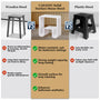 Solid Surface Freestanding Shower Stool with Wide Legs & Dual-Layer Design