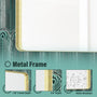 Tempered Glass Wall-Mounted Mirror with Gold Metal Frame