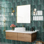 Tempered Glass Wall-Mounted Mirror with Gold Metal Frame