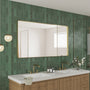 Tempered Glass Wall-Mounted Mirror with Gold Metal Frame