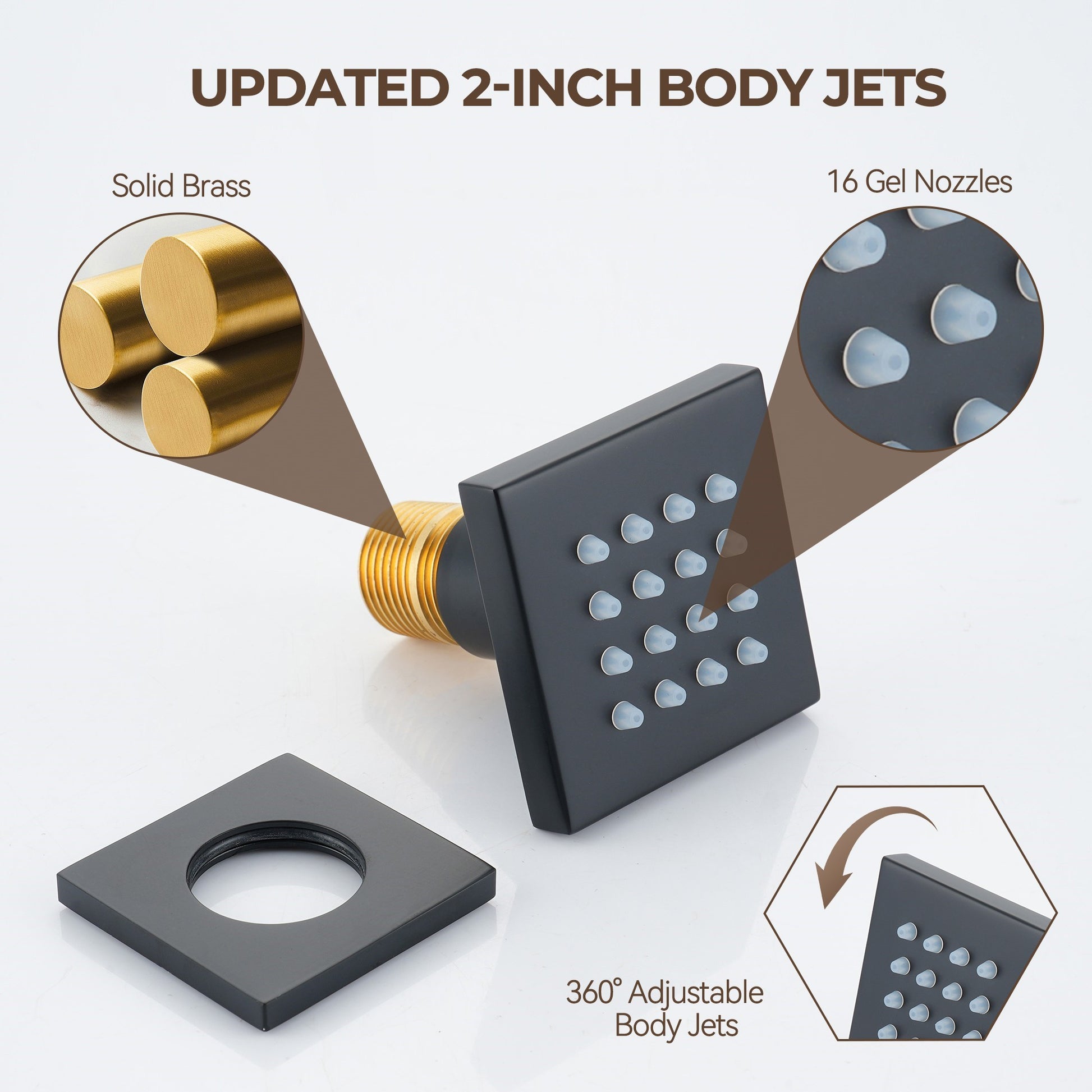 2-inch Stainless Steel Body Jet Adjustable Side Body Spray