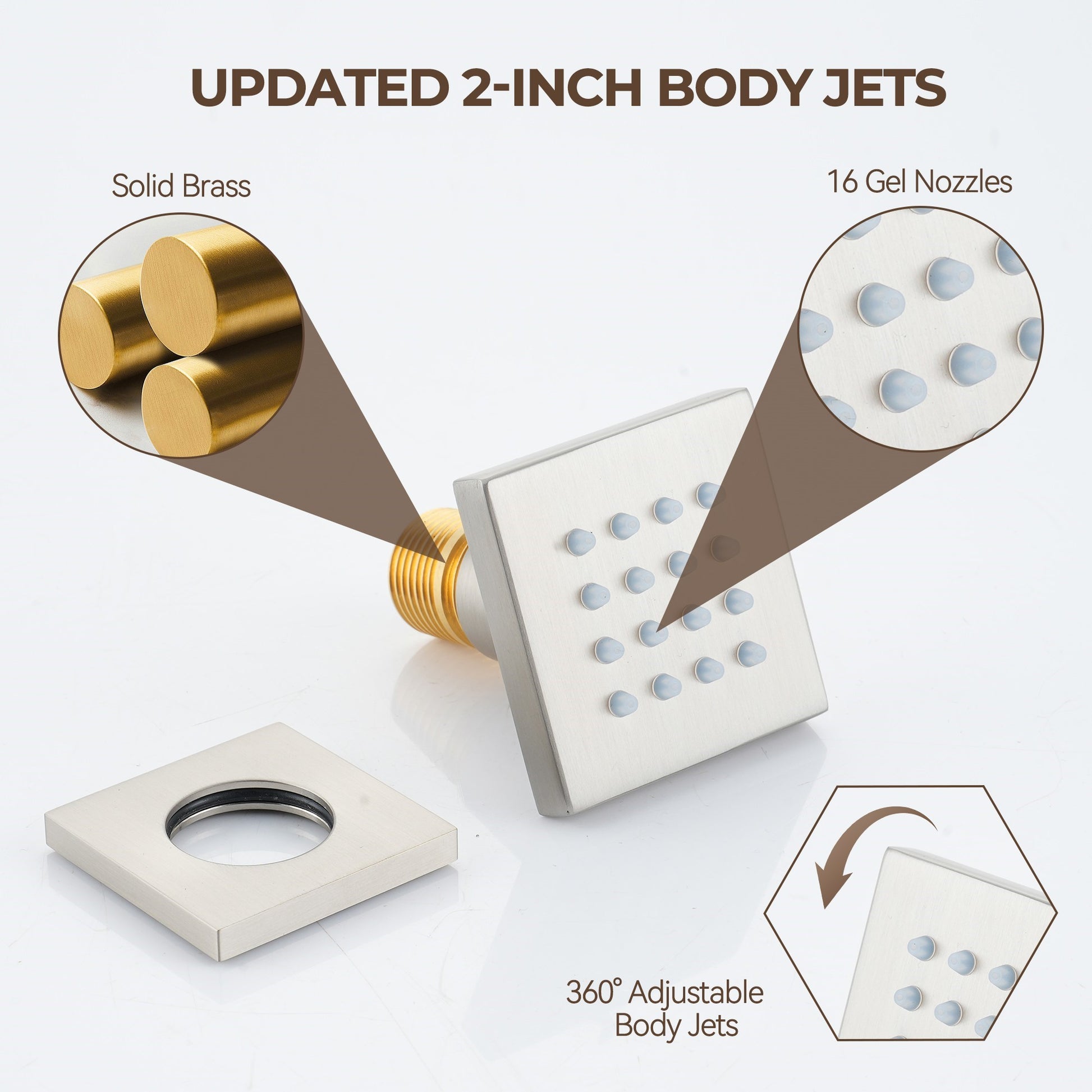 2-inch Stainless Steel Body Jet Adjustable Side Body Spray